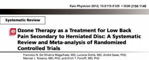Pubblicazione scientifica ernia del disco e ozonoterapia