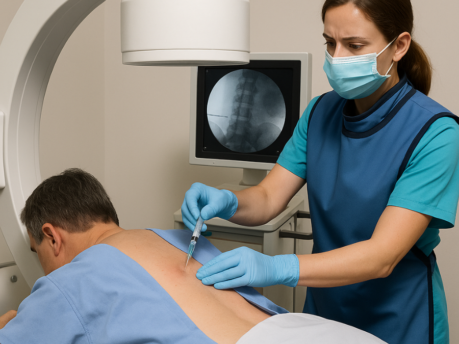 Procedura di ozonoterapia RX guidata per il trattamento dell'ernia del disco